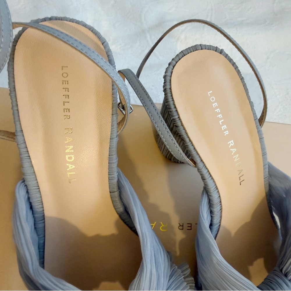 Loeffler Randall Camellia Blue Pleated Bow Heel - Picture 7 of 11